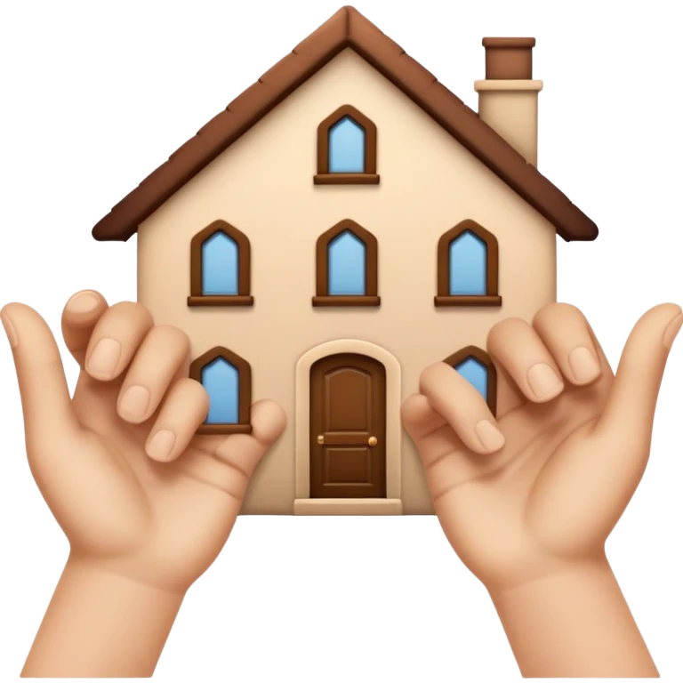 Create an emoji with head, body and hands thath signs home emoji