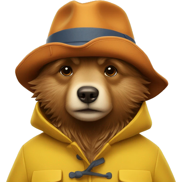 Paddington with yellow jacket emoji