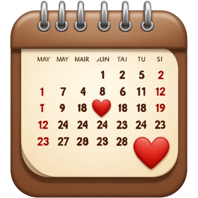 .make a November 2025 mini calendar with right brown hearts with cream colored dates wi rounded corners emoji