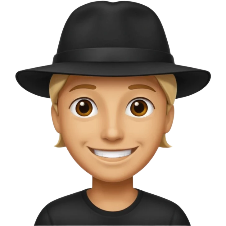 Bene chat avec chapeau noire  emoji