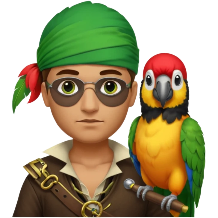 pirate and parrot emoji