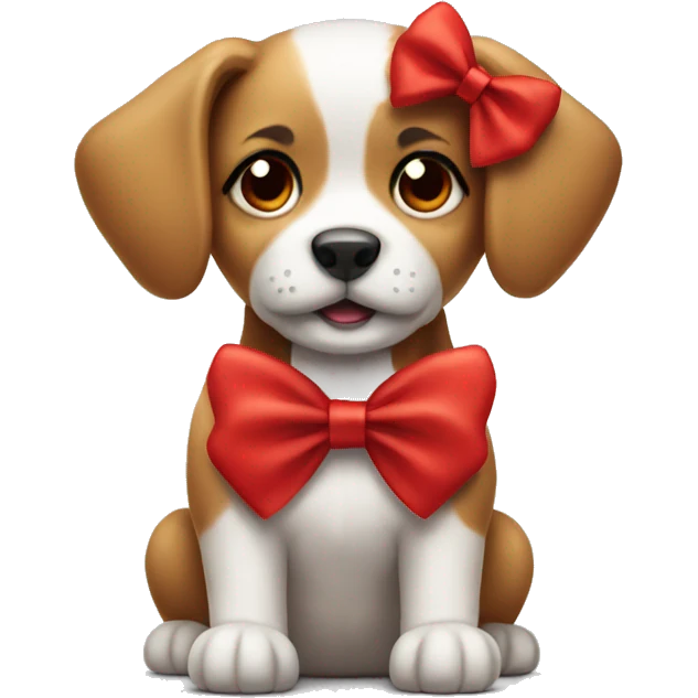 Cute target dog with a red bow emoji