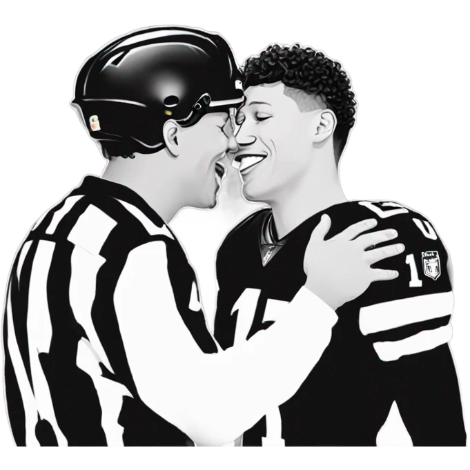 Patrick Mahomes kissing a referee emoji