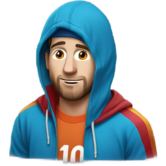 Messi wearing a hoodie emoji