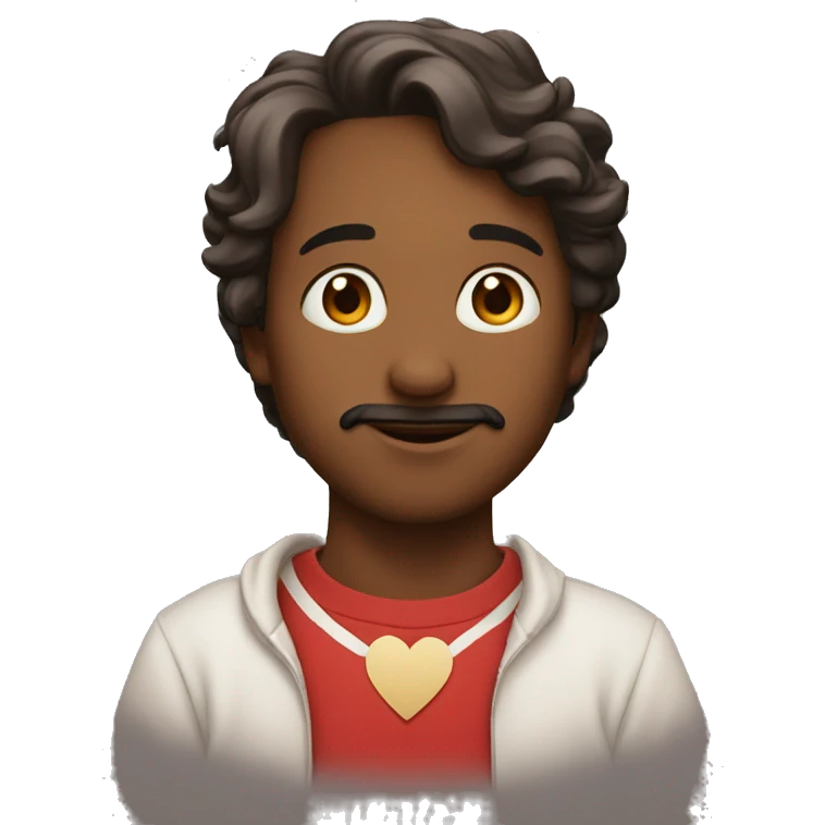 Papa jeune avec des coeur emoji