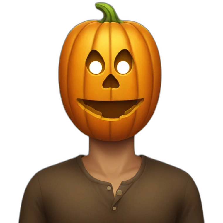 man with pumpkin head emoji
