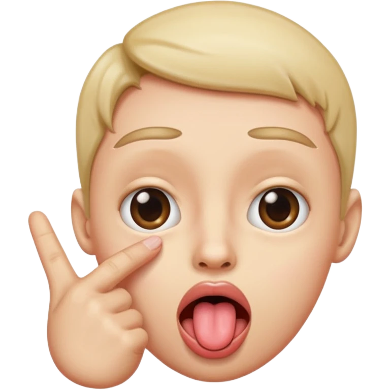wide eyed with tongue out and fingers together emoji