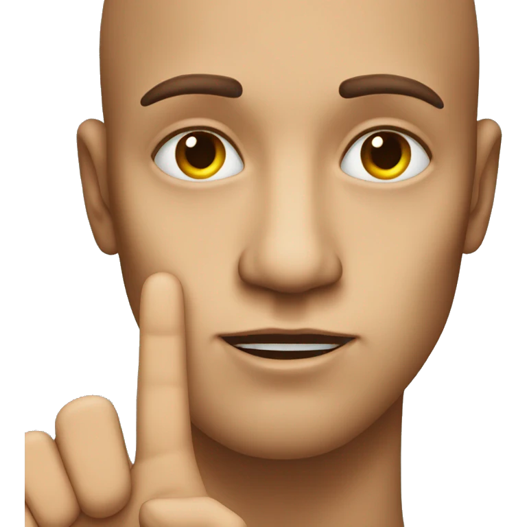 Face with showing jawline with finger emoji