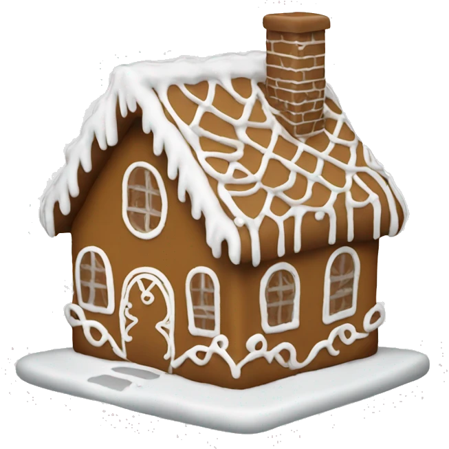 Small gingerbread house with only white details simple emoji