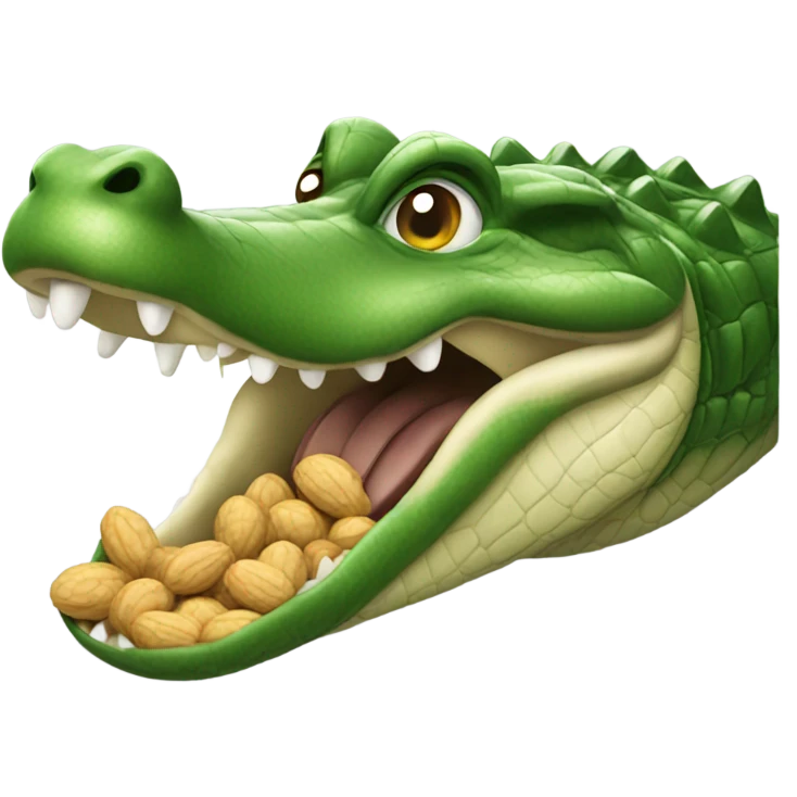 Alligator eating nuts emoji