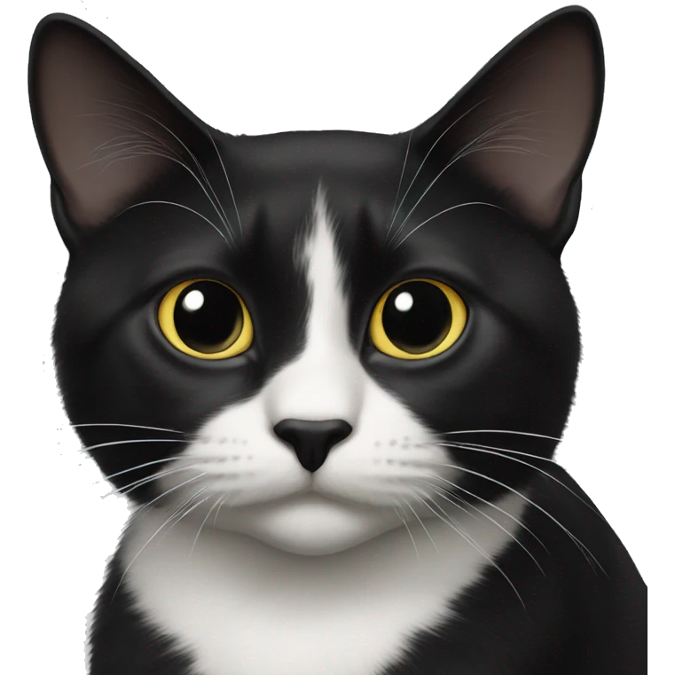 Black cat with white emoji
