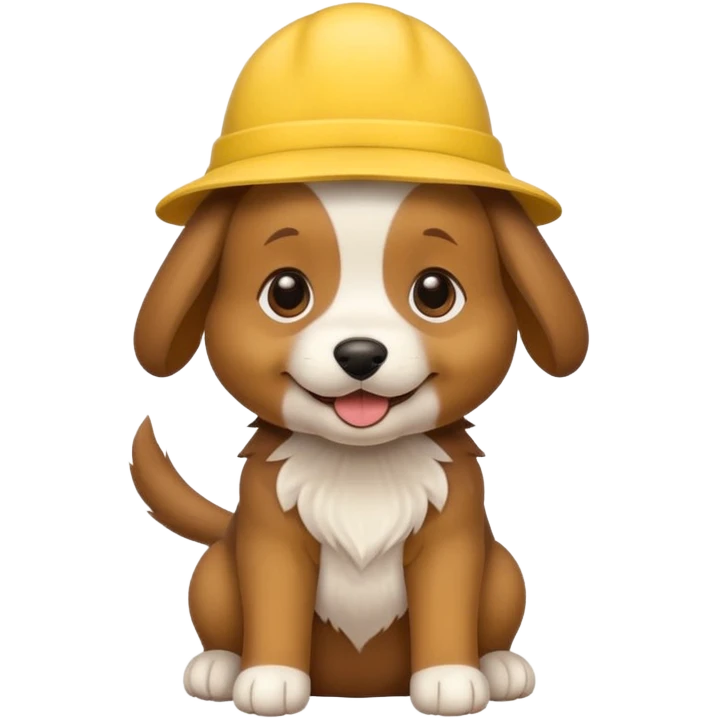 puppy dog with hat yellow emoji