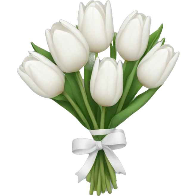 white tulip bouquet  emoji