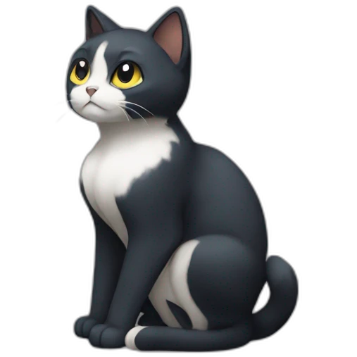 Sitting-bicolor-cat-dark-type-pokemon emoji