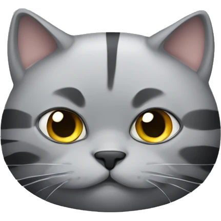 Grey fat cat but the grey have some black stripes  emoji