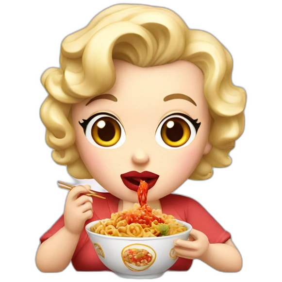 Marilyn monroe eating chinese food emoji