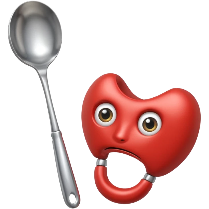 a spoon where the body is the handle, with eyes and boxe gloves emoji
