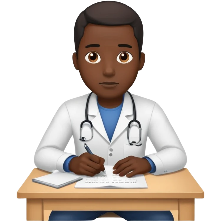 black man sitting an exam emoji