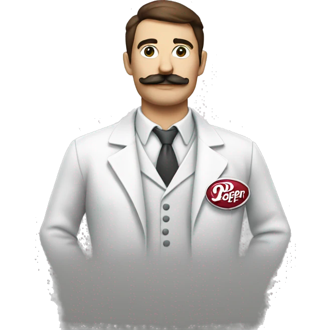 Dr Pepper human with mustache emoji