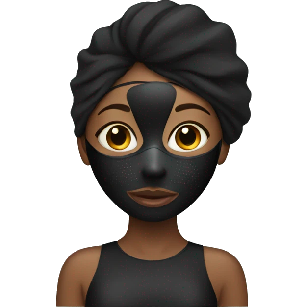 black girl with a facial mask emoji
