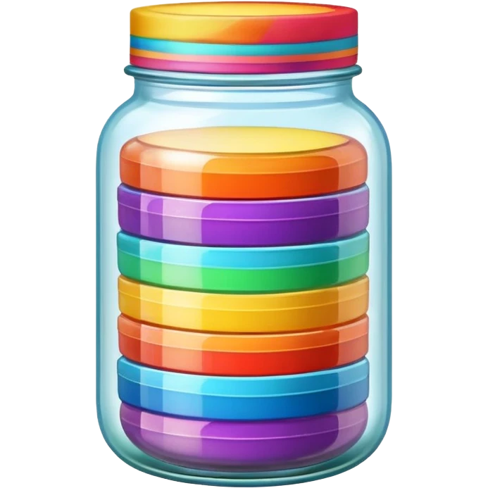 Rainbow Layered Jar	SRetro Ribbon Jar emoji