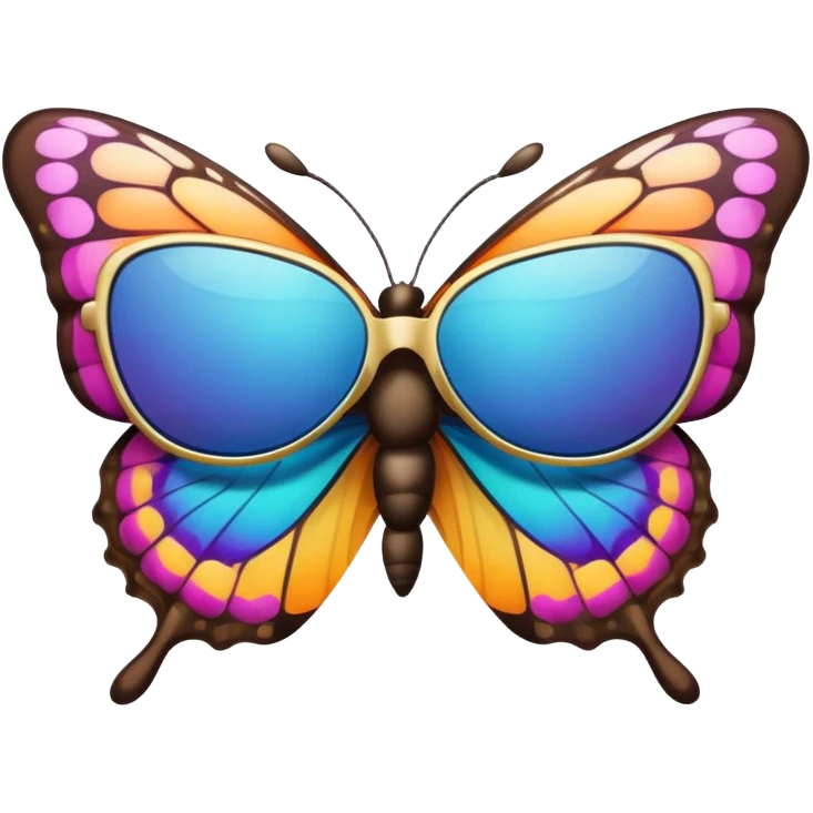 Butterfly wearing sunglasses emoji