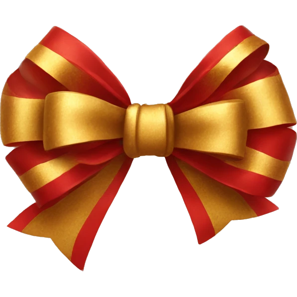  red and gold Christmas bow  emoji