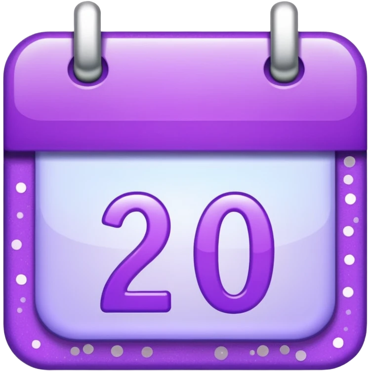 glitter purple and cian calendar emoji