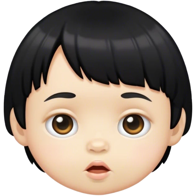 Baby with black bangs  emoji