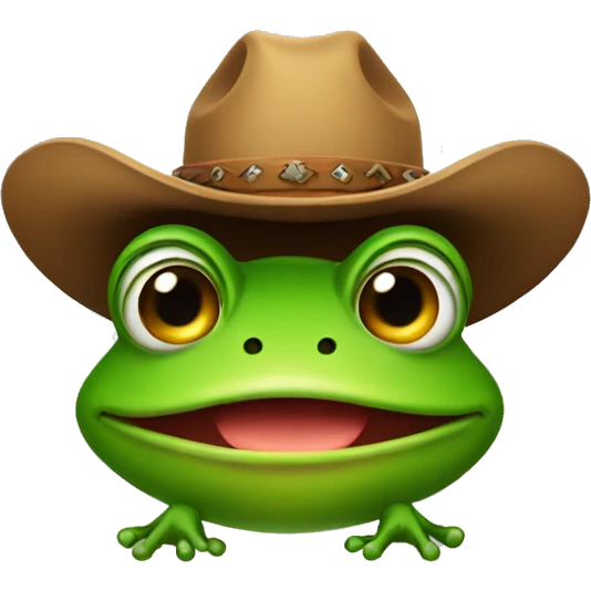 Frog with cowboy hat emoji