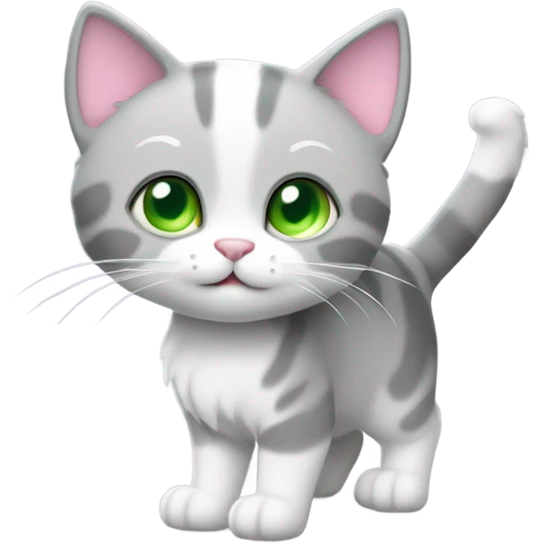 grey and white cat emoji