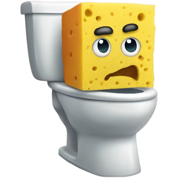 Sponge in a toilet emoji