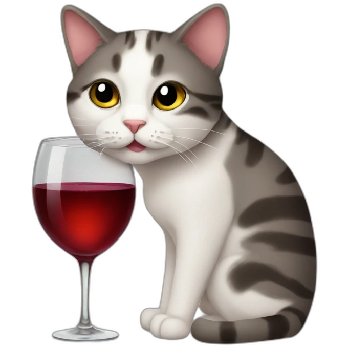 cat drinking wine emoji