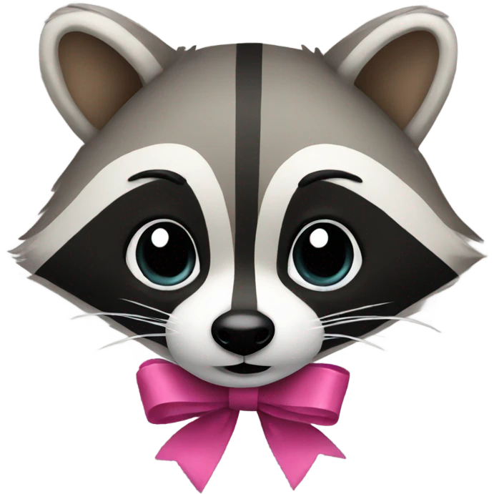 Raccoon with ribbon emoji
