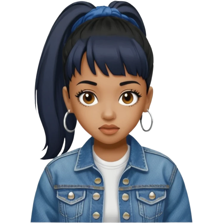 Lisa Left Eye Lopes with black  ponytail hair emoji