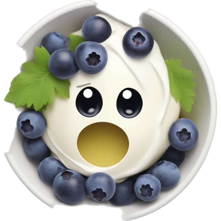 yoghurt bowl with grapes and blueberries emoji