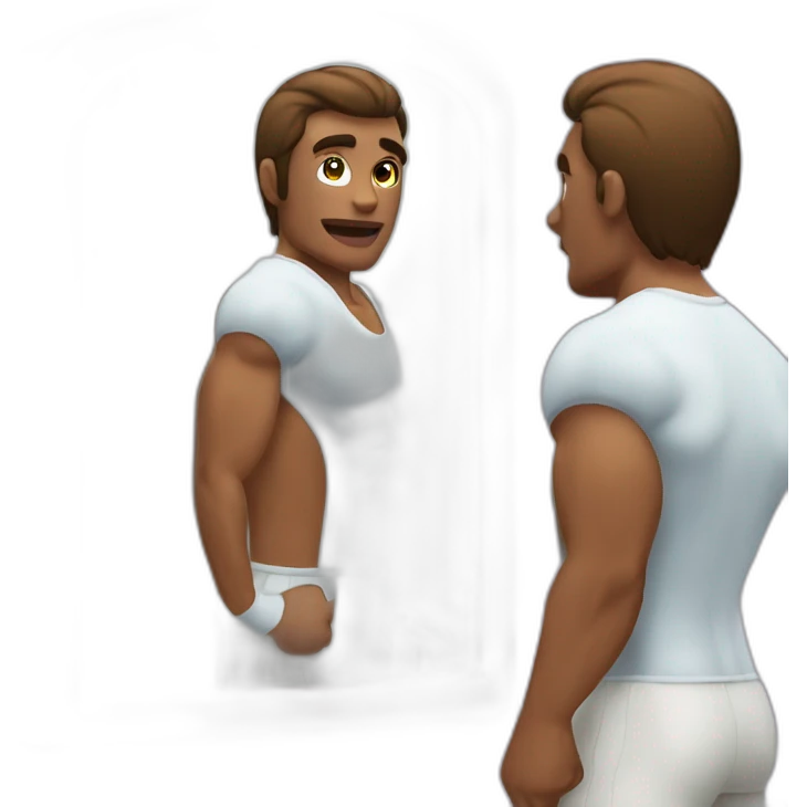 A muscular man who admires himself in the mirror emoji