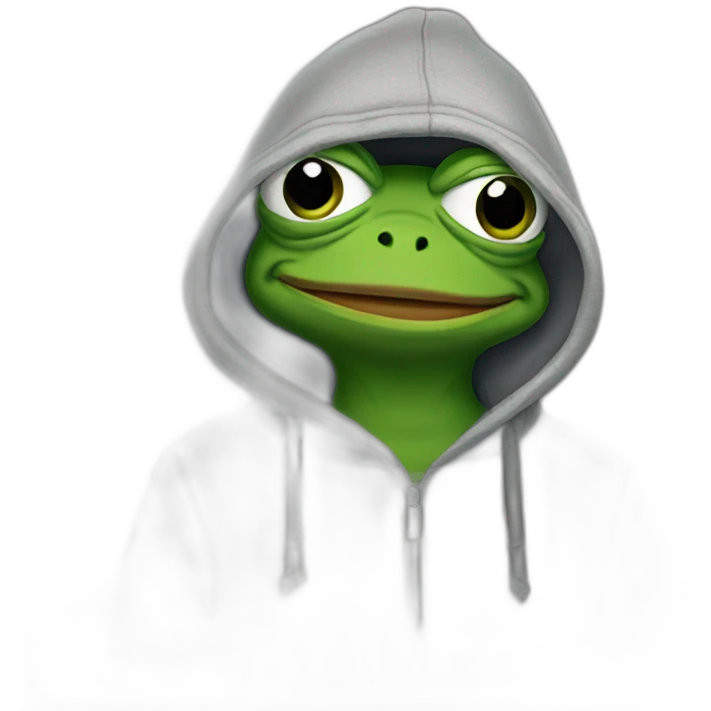 pepe frog in grey hoodie emoji