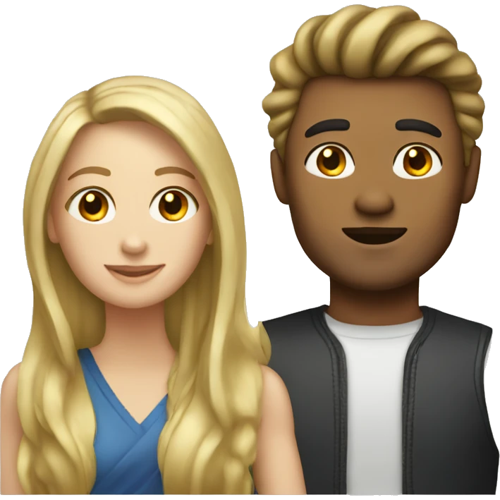 Blond man and brunette woman emoji