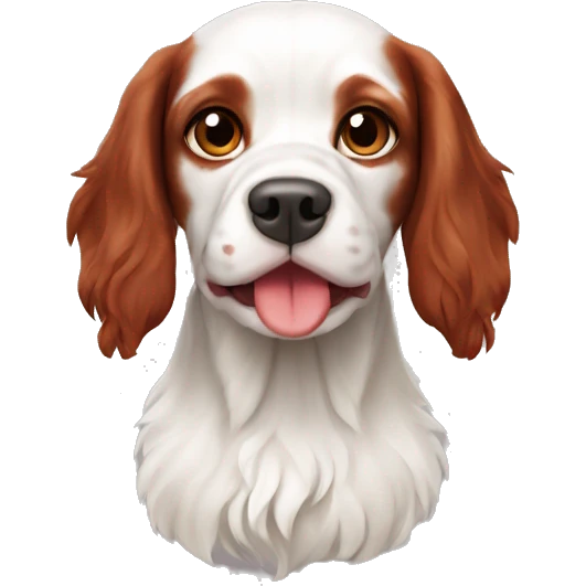 Red and white French spaniel  emoji