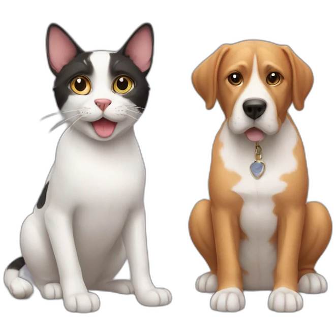 Cat and dog emoji