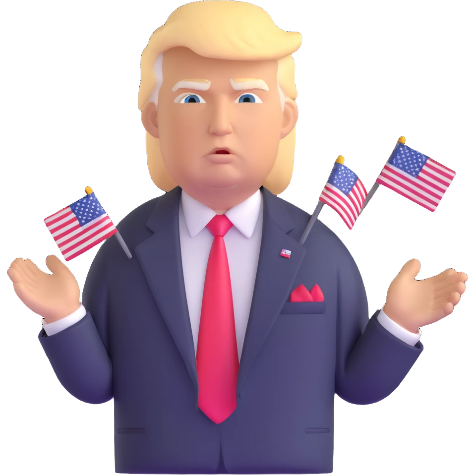 Donald Trump with American symbols emoji