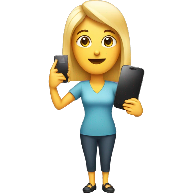 woman showing big phone emoji
