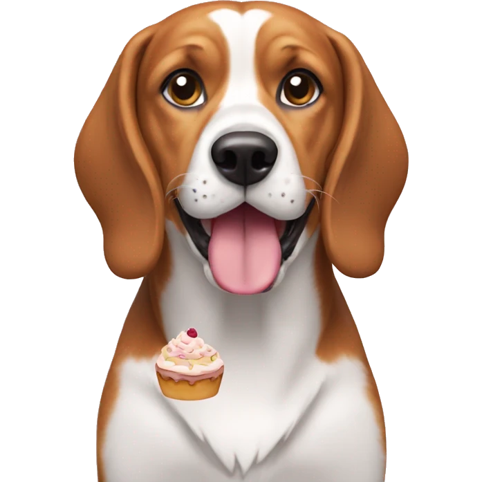 Beagle eat cake  emoji