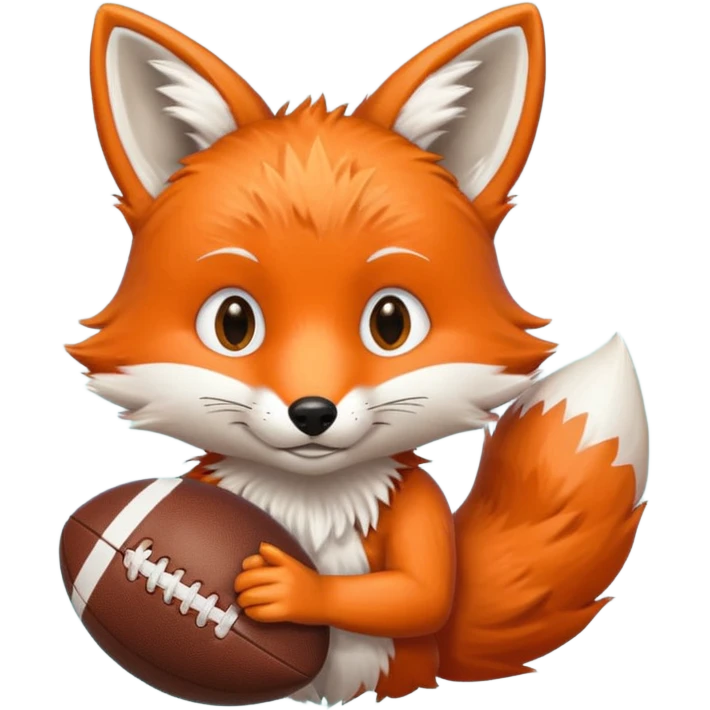 a fox with a football emoji