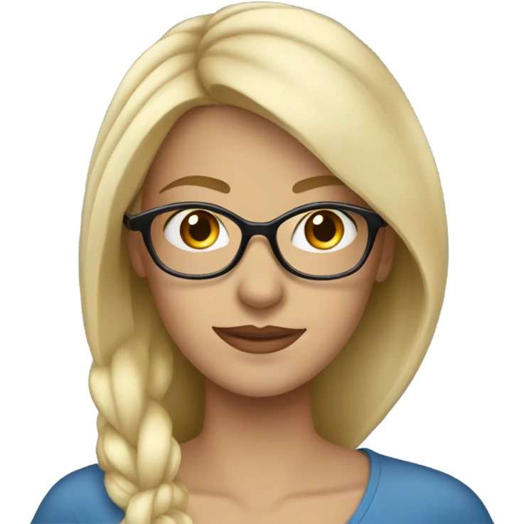 Beautiful blonde woman, blue eyes, side profile wearing glasses  emoji