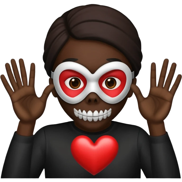 Emoji combination 💀 and 🫶🏿 emoji