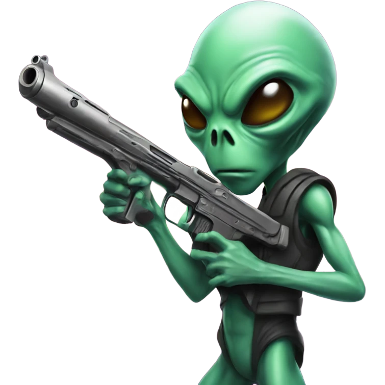 Alien with gun  emoji