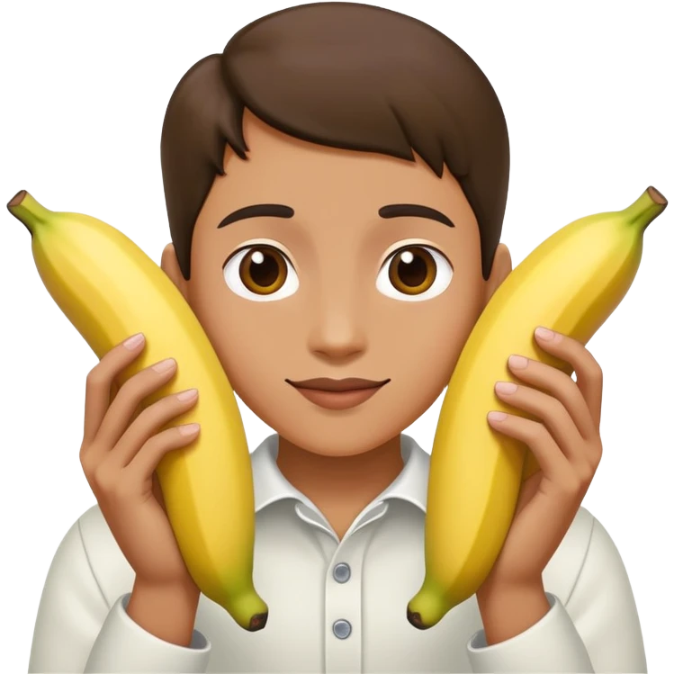 peeled banana with two hands forming a heart shape around it emoji
