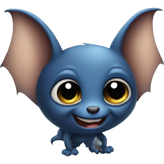 Cute Bat with blue eyes  emoji